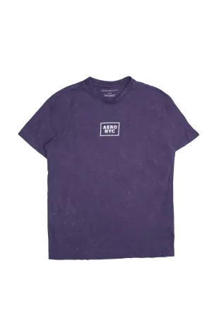 AERO NYC Box Graphic HD Print Acid Wash Tee