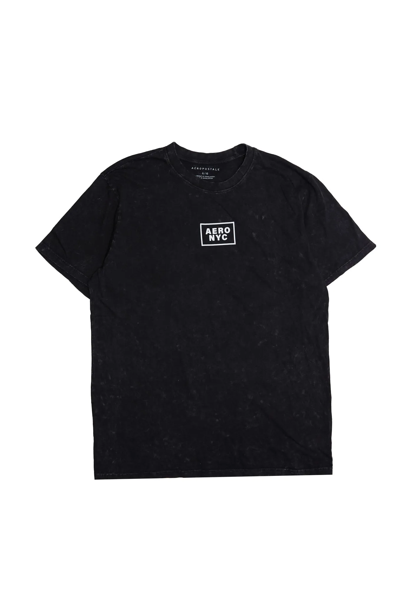 AERO NYC Box Graphic HD Print Acid Wash Tee