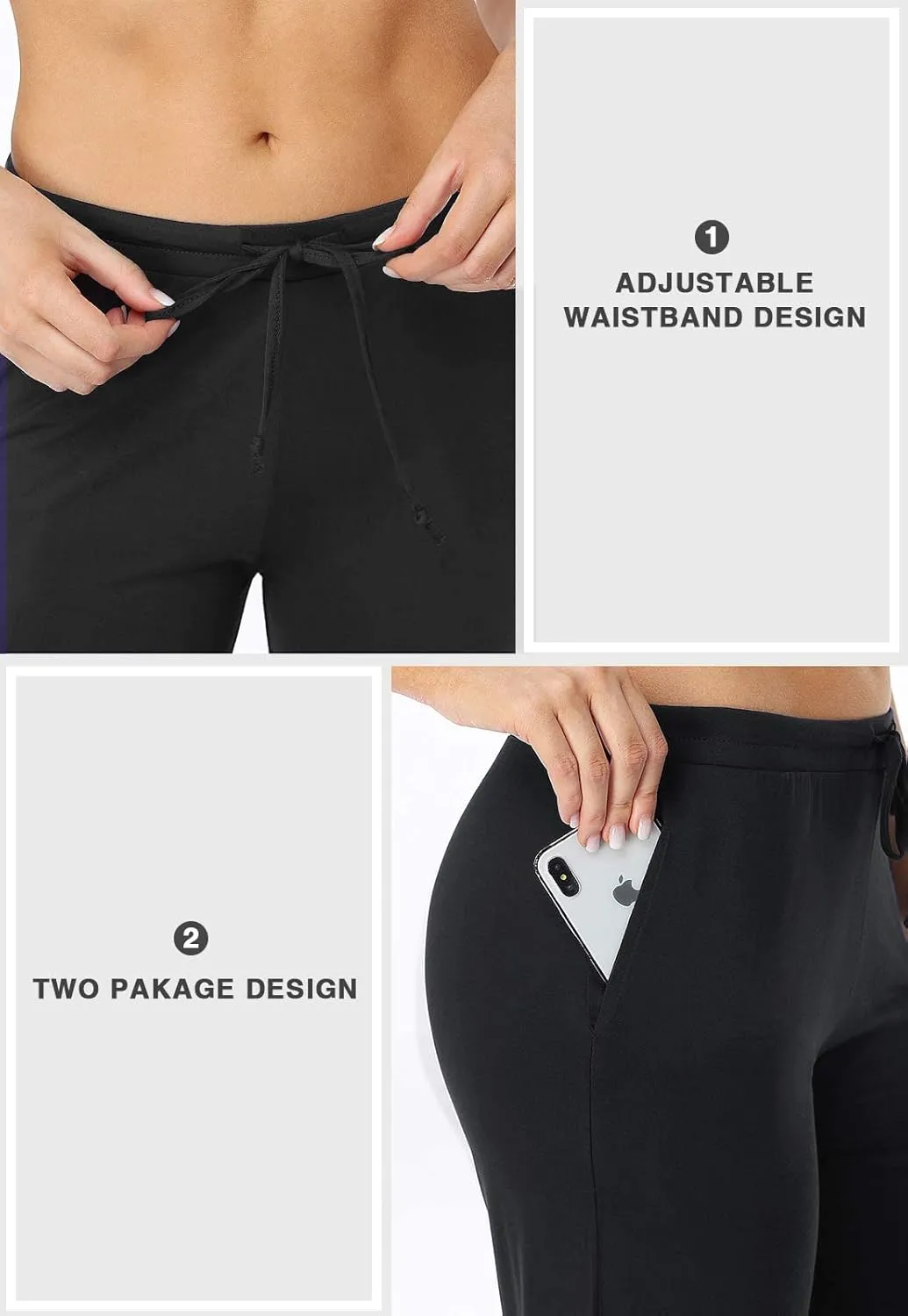 Air Curvey Casual Womens Pants Soft Lounge Pants Sleep Pajama Bottoms With Pocket