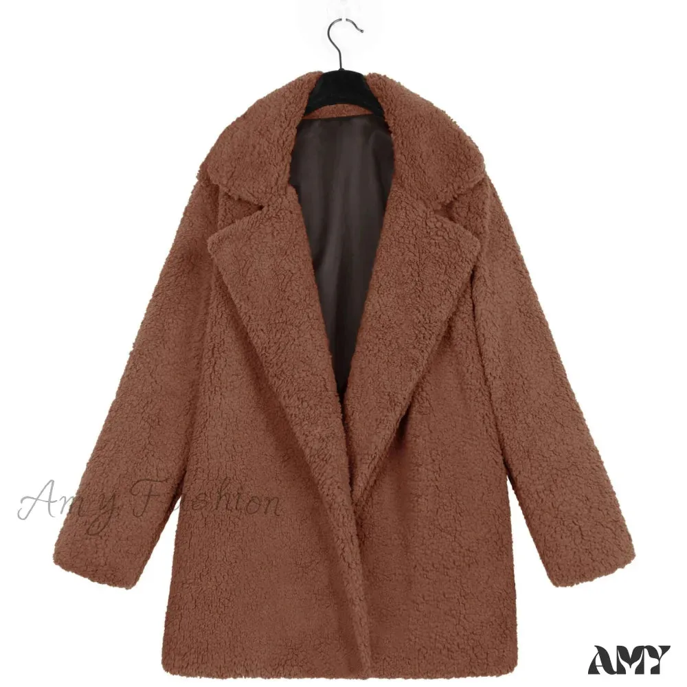 Amy Fashion - Soft Fur Fashion Plush Coat