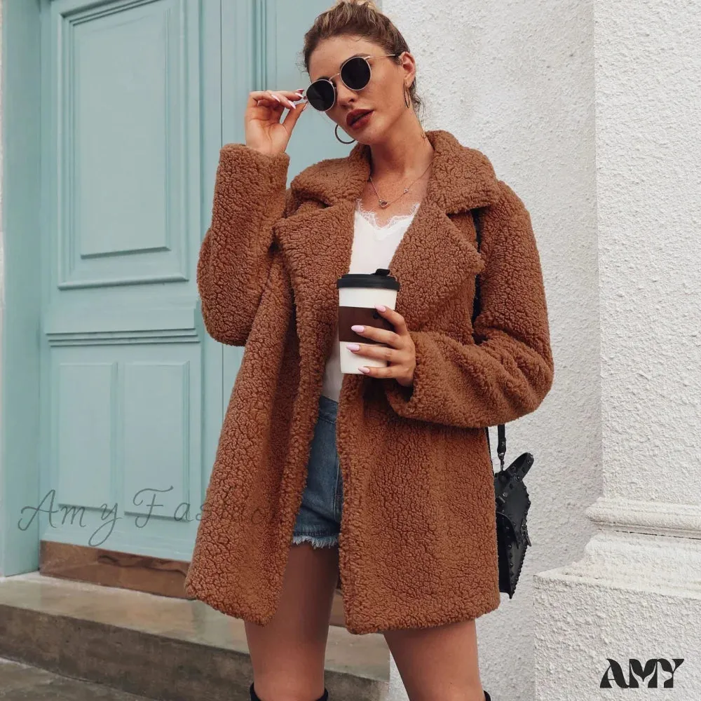 Amy Fashion - Soft Fur Fashion Plush Coat