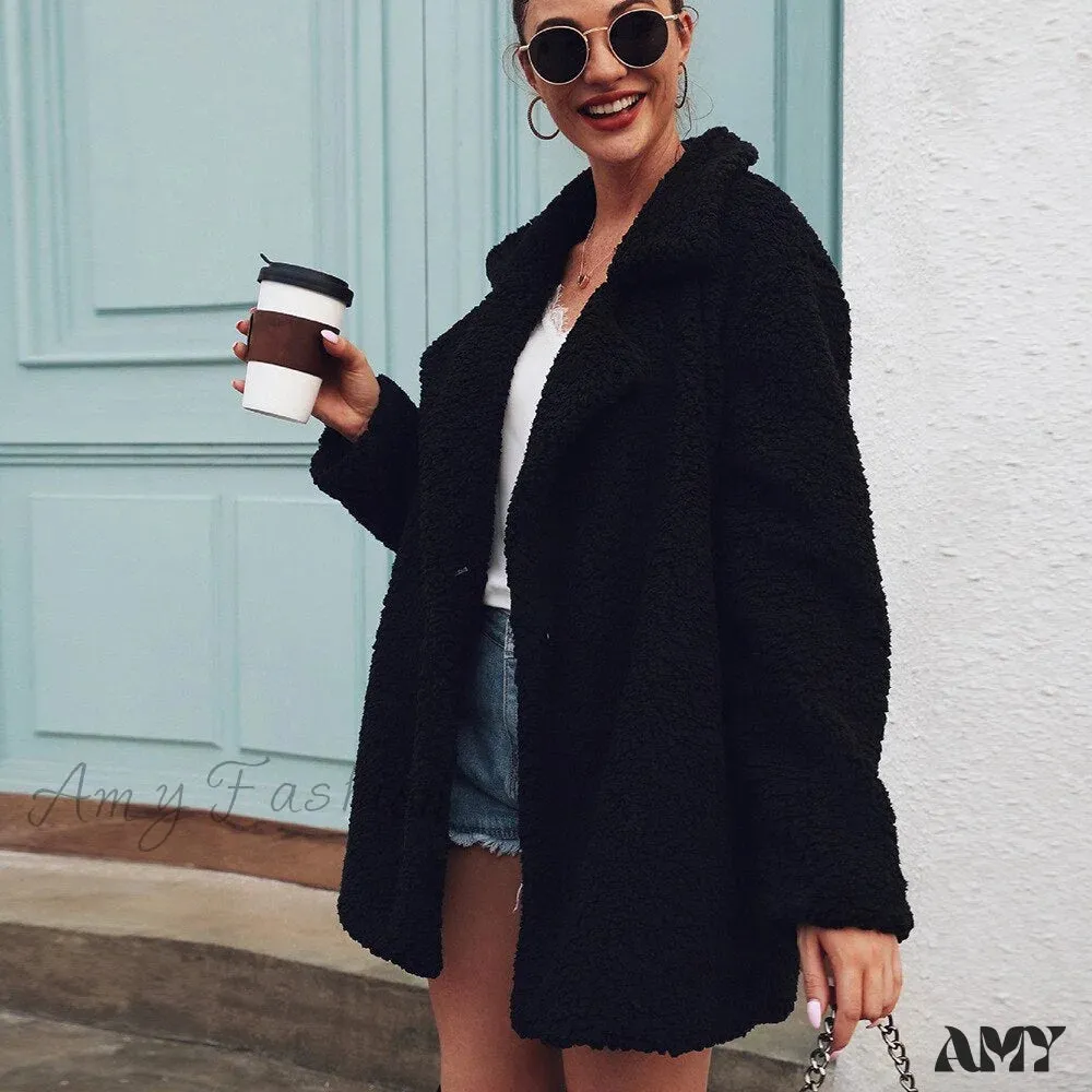 Amy Fashion - Soft Fur Fashion Plush Coat