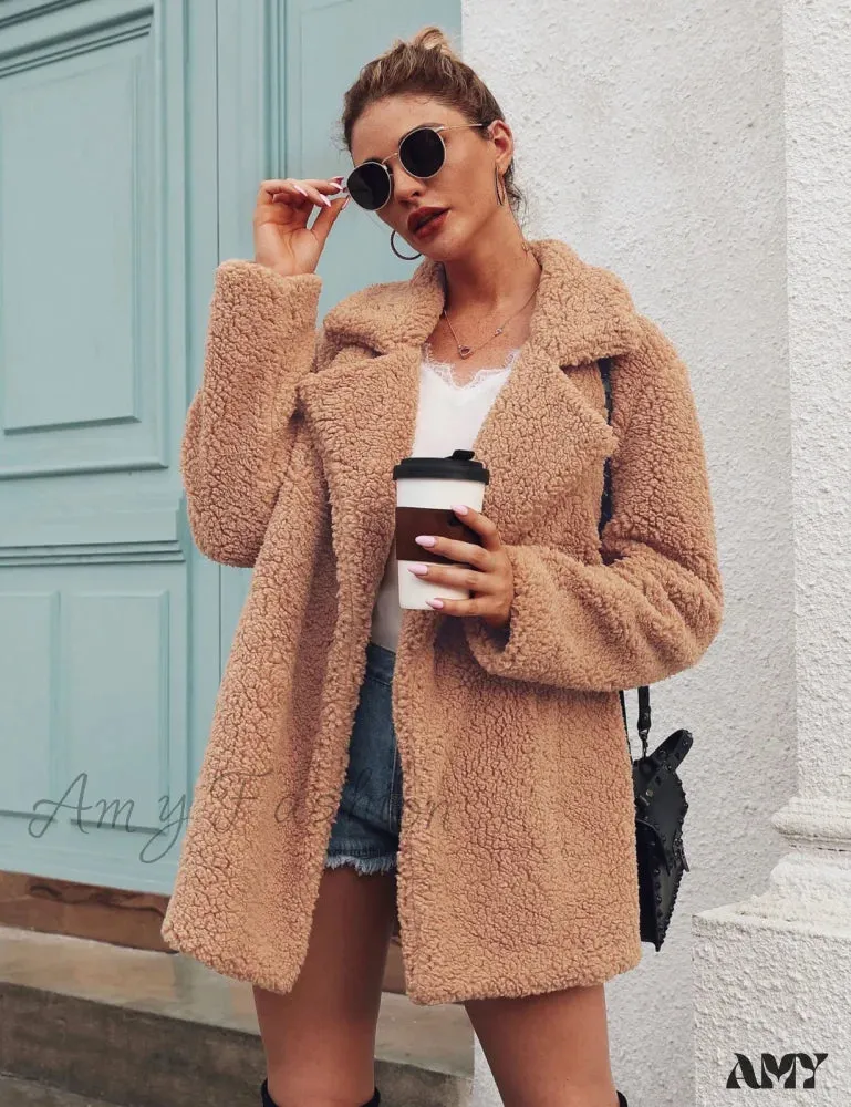 Amy Fashion - Soft Fur Fashion Plush Coat
