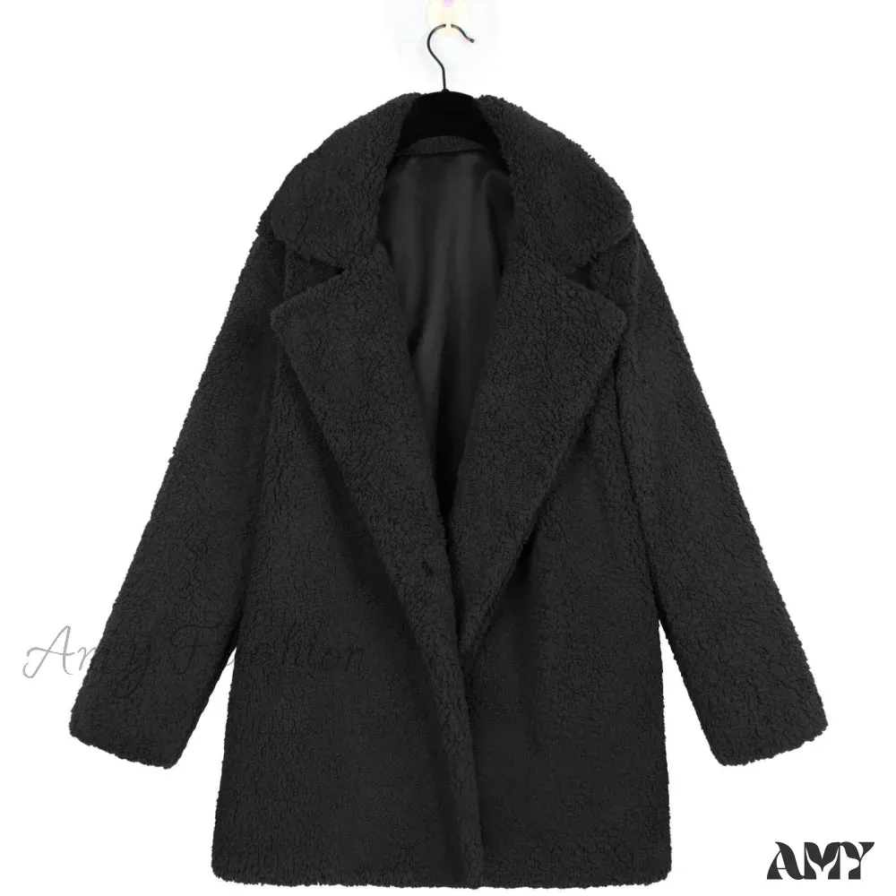 Amy Fashion - Soft Fur Fashion Plush Coat