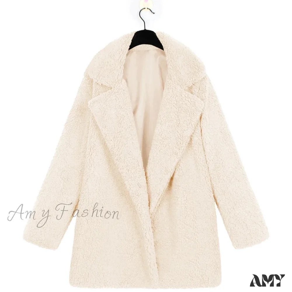Amy Fashion - Soft Fur Fashion Plush Coat