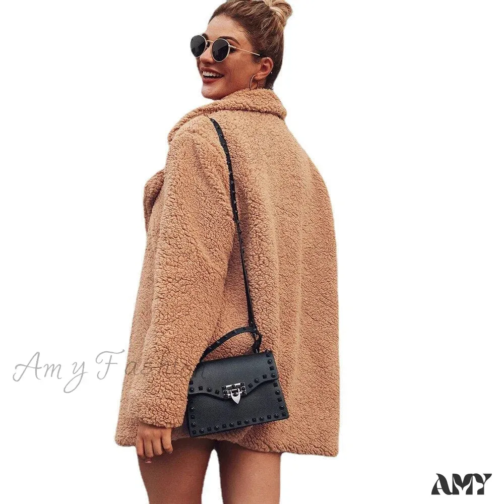 Amy Fashion - Soft Fur Fashion Plush Coat
