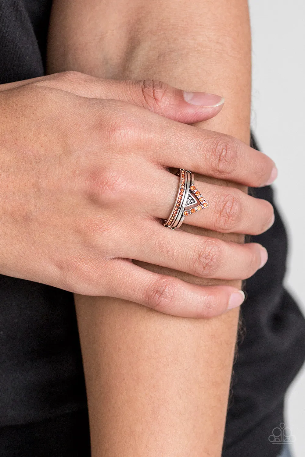 Base Over Apex - Orange Ring - Paparazzi Accessories
