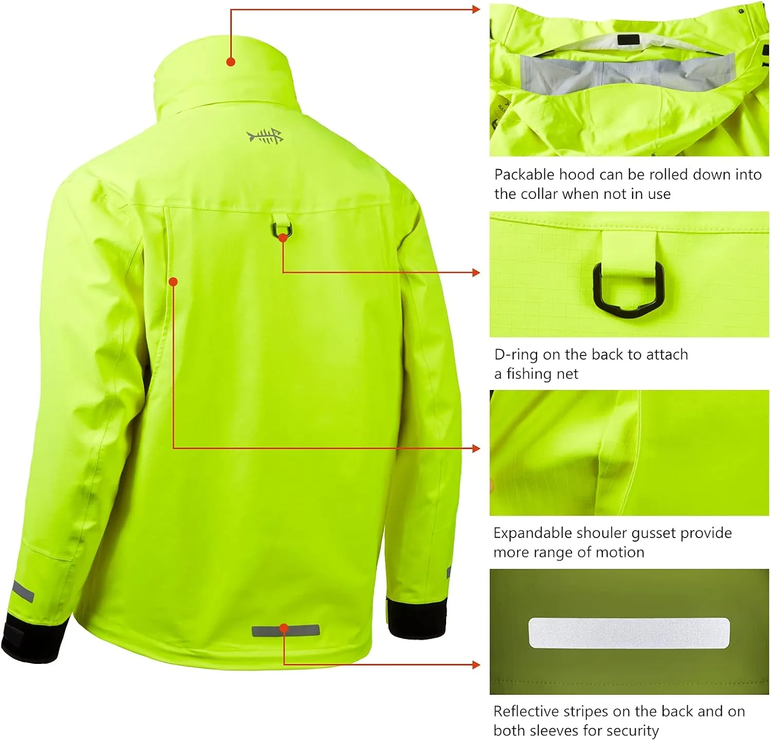 BASSDASH Valor Waterproof Fishing Jackets for Men Women Breathable Windproof Rain Jacket