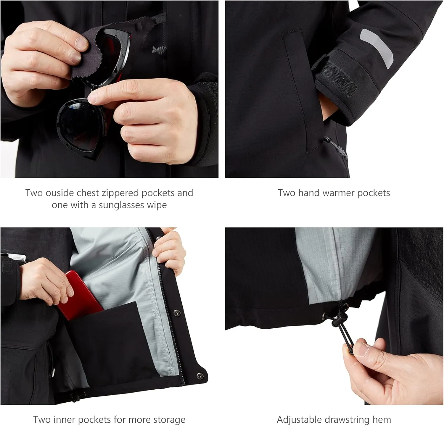 BASSDASH Valor Waterproof Fishing Jackets for Men Women Breathable Windproof Rain Jacket