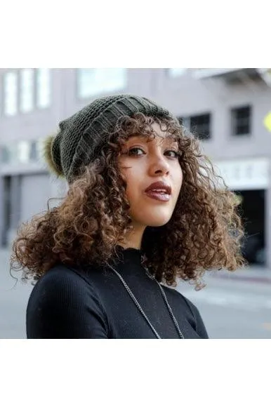 Beanie with Faux Sherpa Lining