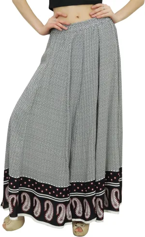 Bimba Women's Printed Cotton Elastic Waist Maxi Summer Skirt