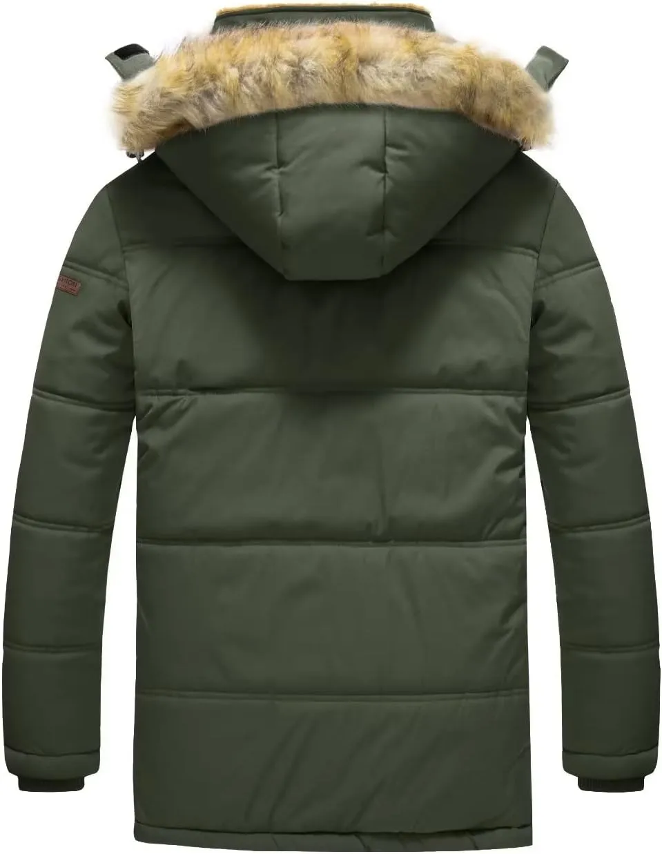 BIYLACLESEN Men's Hooded Winter Warm Jacket Fleece Thicken Windproof Down Coat with Fur Collar Hood Snowproof Jackets