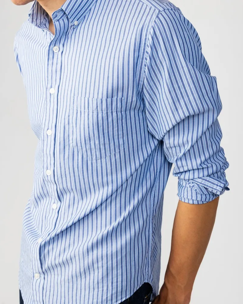 Blue Stripe Italian Cotton Shirt