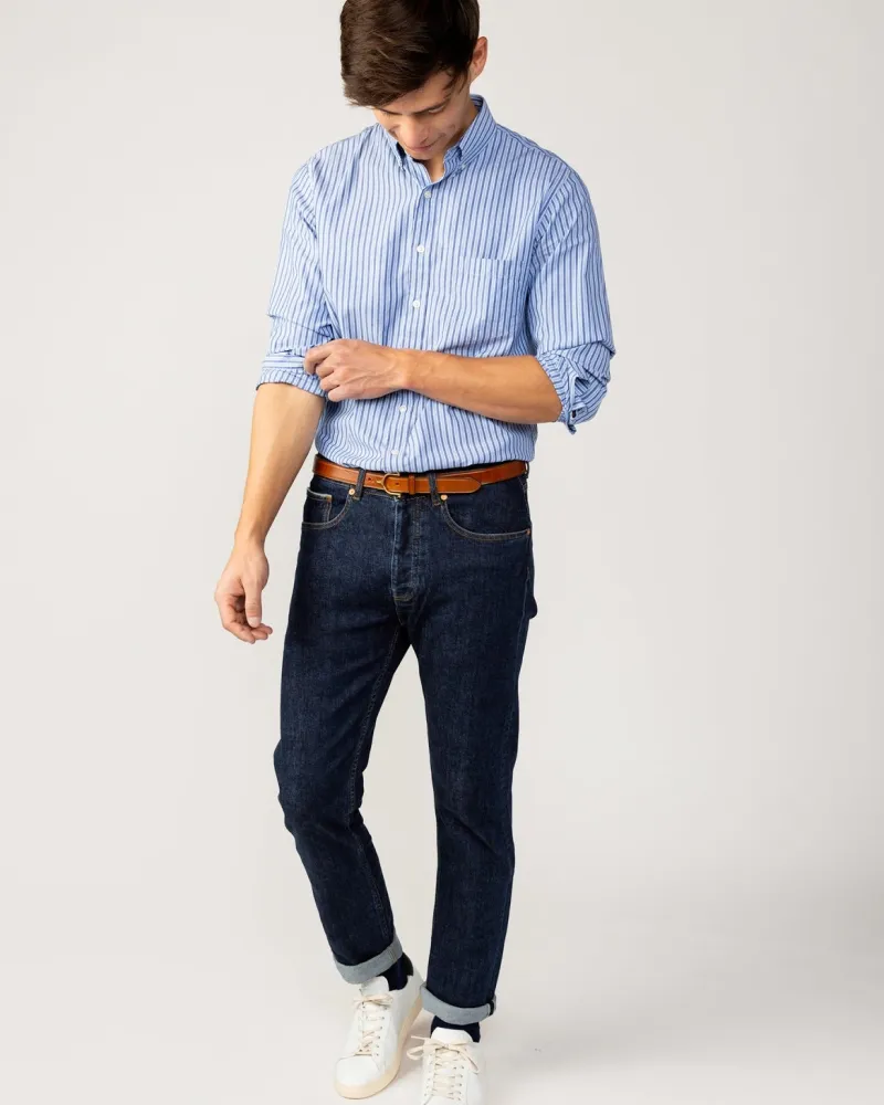 Blue Stripe Italian Cotton Shirt