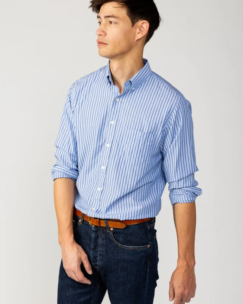 Blue Stripe Italian Cotton Shirt