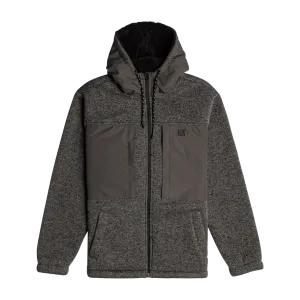 Boundary Sherpa Zipped Hoodie in Black Heather