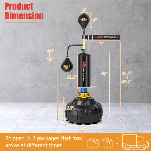 Boxing Speed Trainer Freestanding Fillable 360° Spinning Bar Adjustable Height