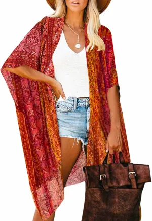Breezy Lane Kimonos for Women Swimsuit Coverups Beach Cover Up Swimwear Cardigan Summer