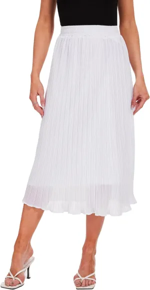 Breezy Lane Womens Midi Skirts for Women Pleated Elastic High Waisted A Line Ruffle Flowy Summer Skirts