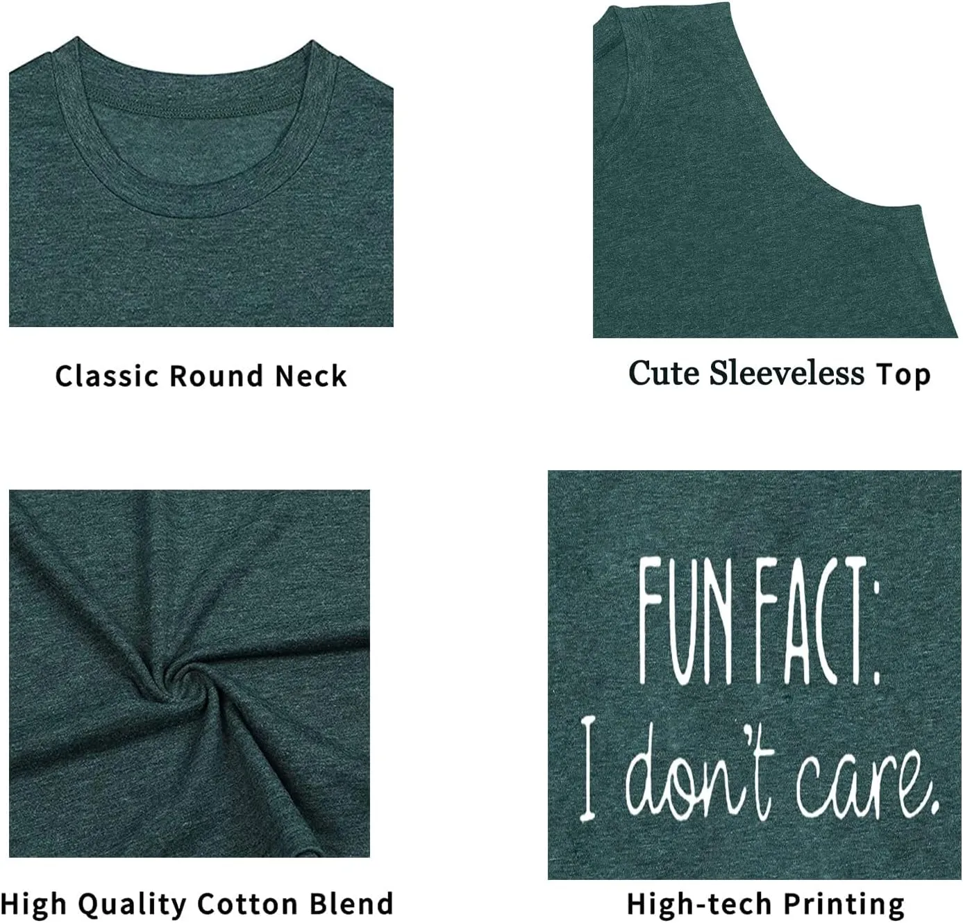Calvin Fun Fact l Don't Care Letter Print T-Shirt for Women Funny Sayings Graphic Tees