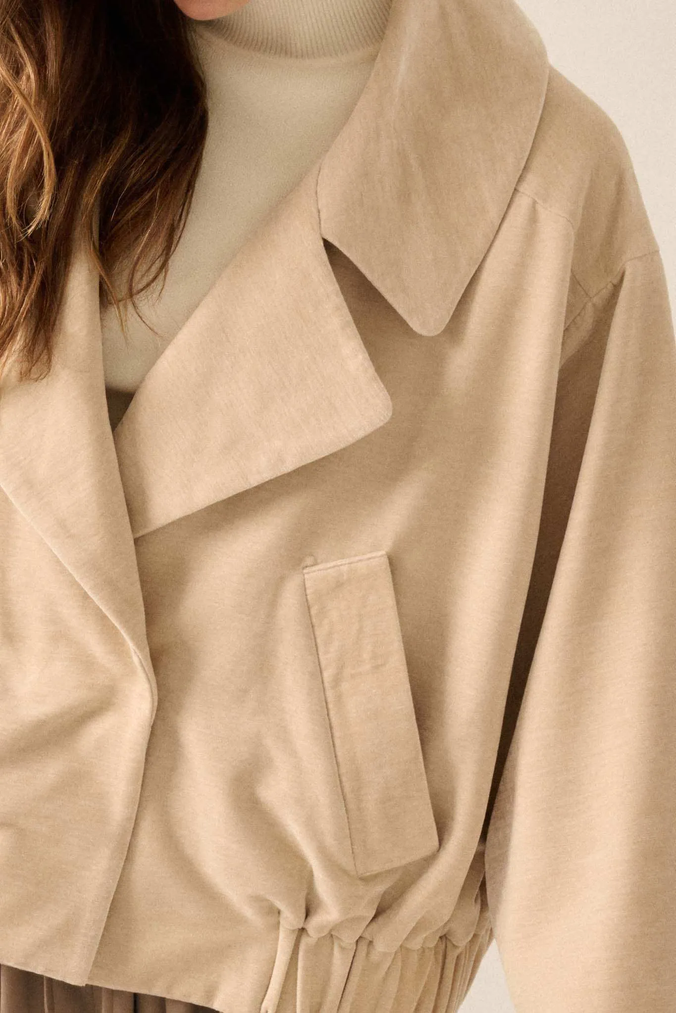 Chill Factor Washed Velvet Oversized Lapel Jacket