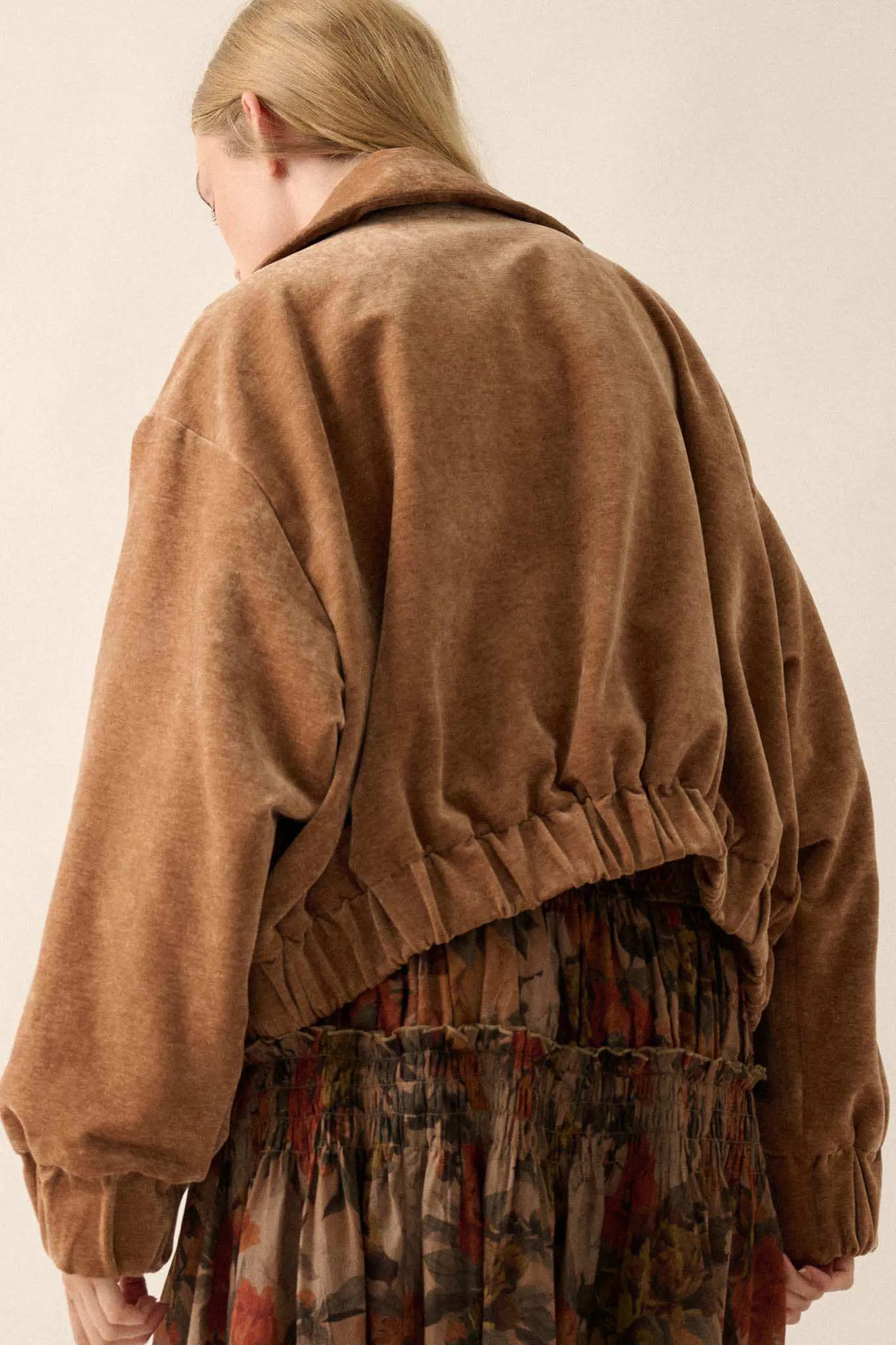 Chill Factor Washed Velvet Oversized Lapel Jacket