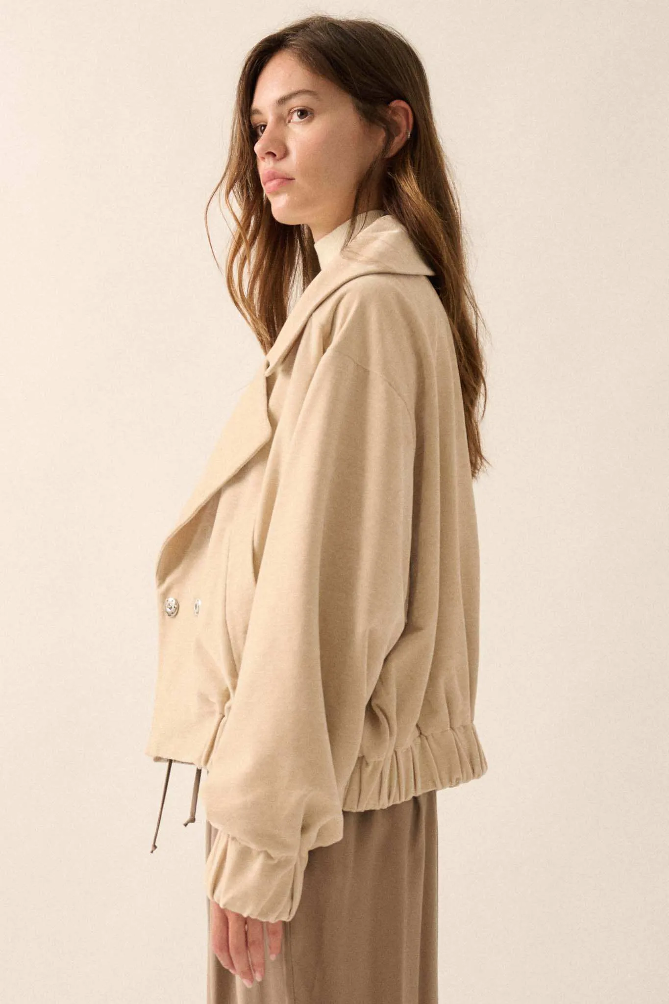 Chill Factor Washed Velvet Oversized Lapel Jacket