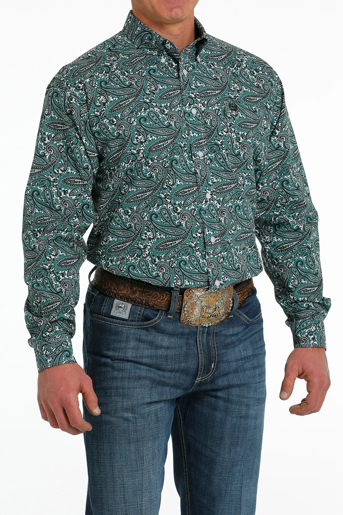 Cinch | Teal Paisley LS Classic Shirt