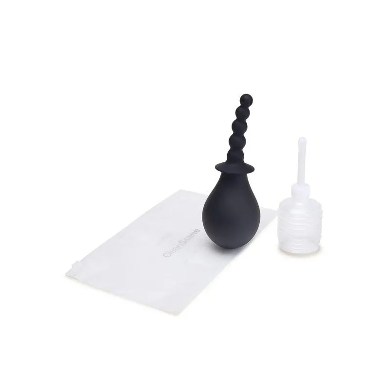 CleanScene 4 Piece Soft Squeeze Beaded Anal Douche Set with Flared Base-(cs103)