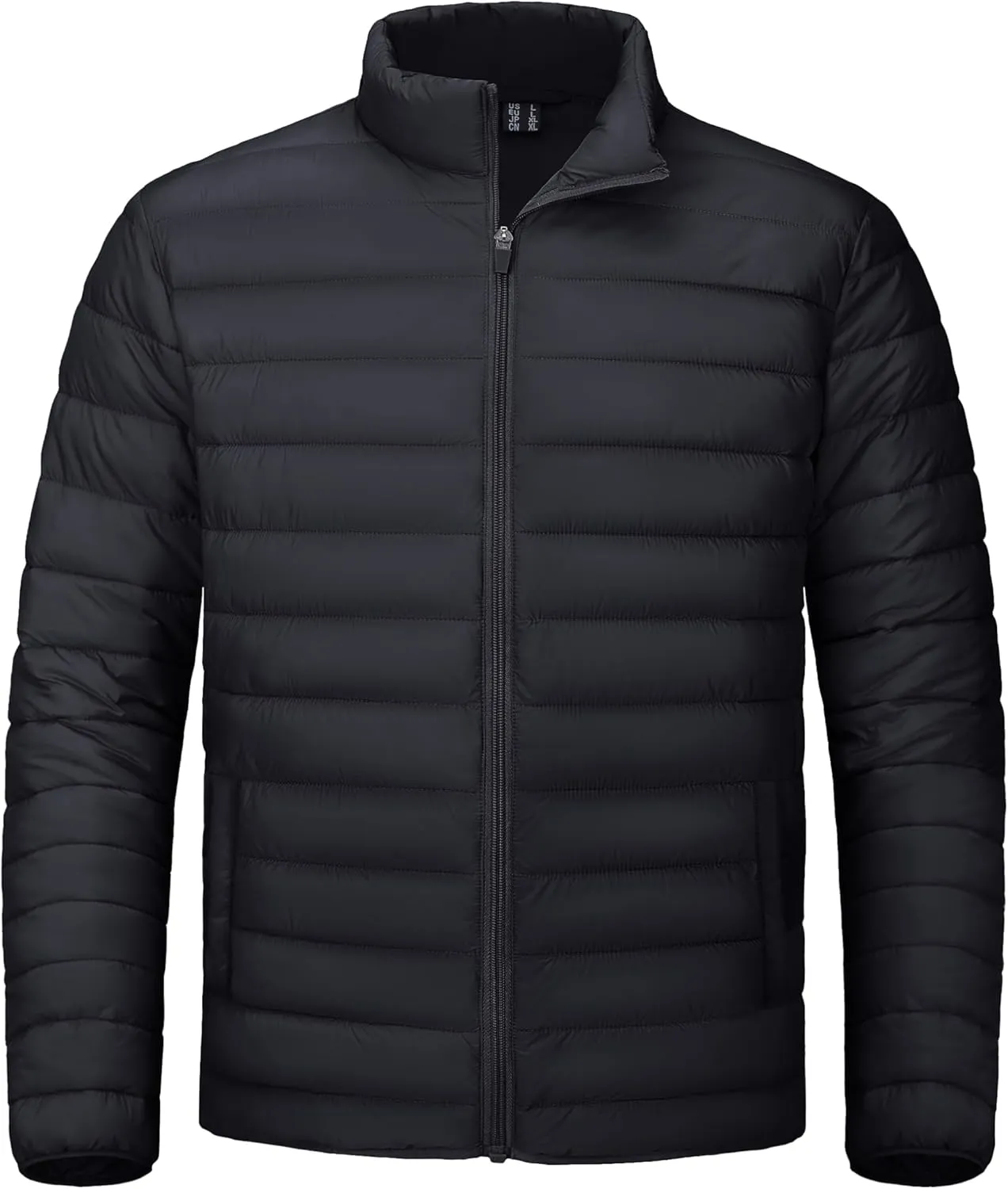 CRYSULLY Men's Puffer Jacket Full Zip Warm Jacket Windproof Water Resist Jackets Winter Insulated Coat