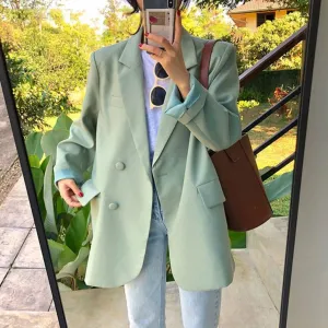 Double Breasted Thin Pockets Blazer