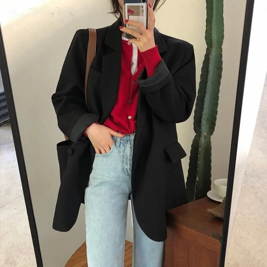 Double Breasted Thin Pockets Blazer