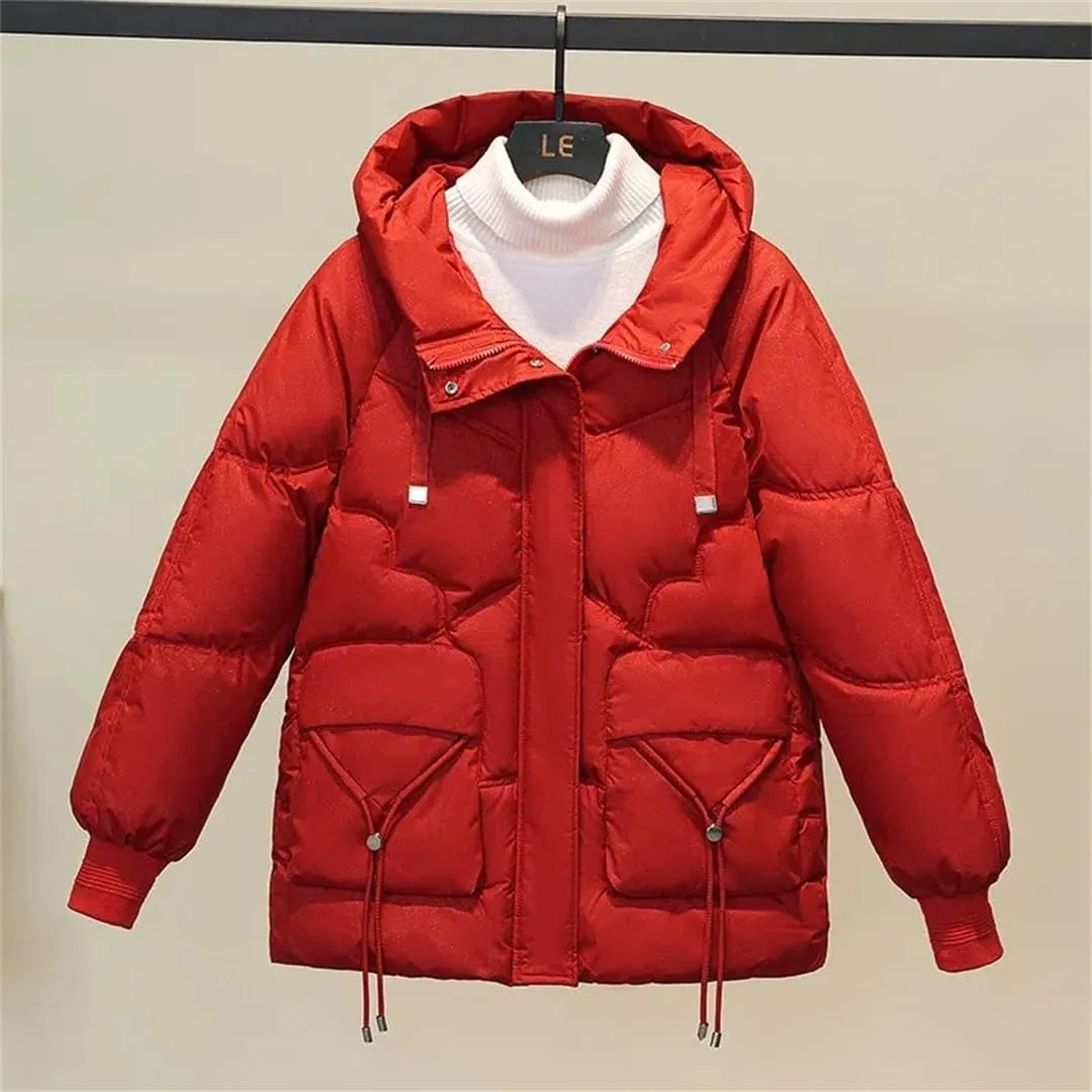 Down Cotton Female Korean Version Outerwear Loose Cotton Coat Winter Thicken Keep Warm Padded Jacket