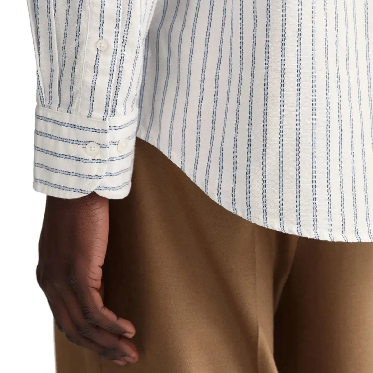 Eggshell Regular Fit Light Oxford Stripe Shirt