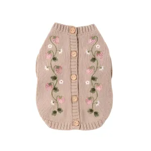 embroidered knit cardigan