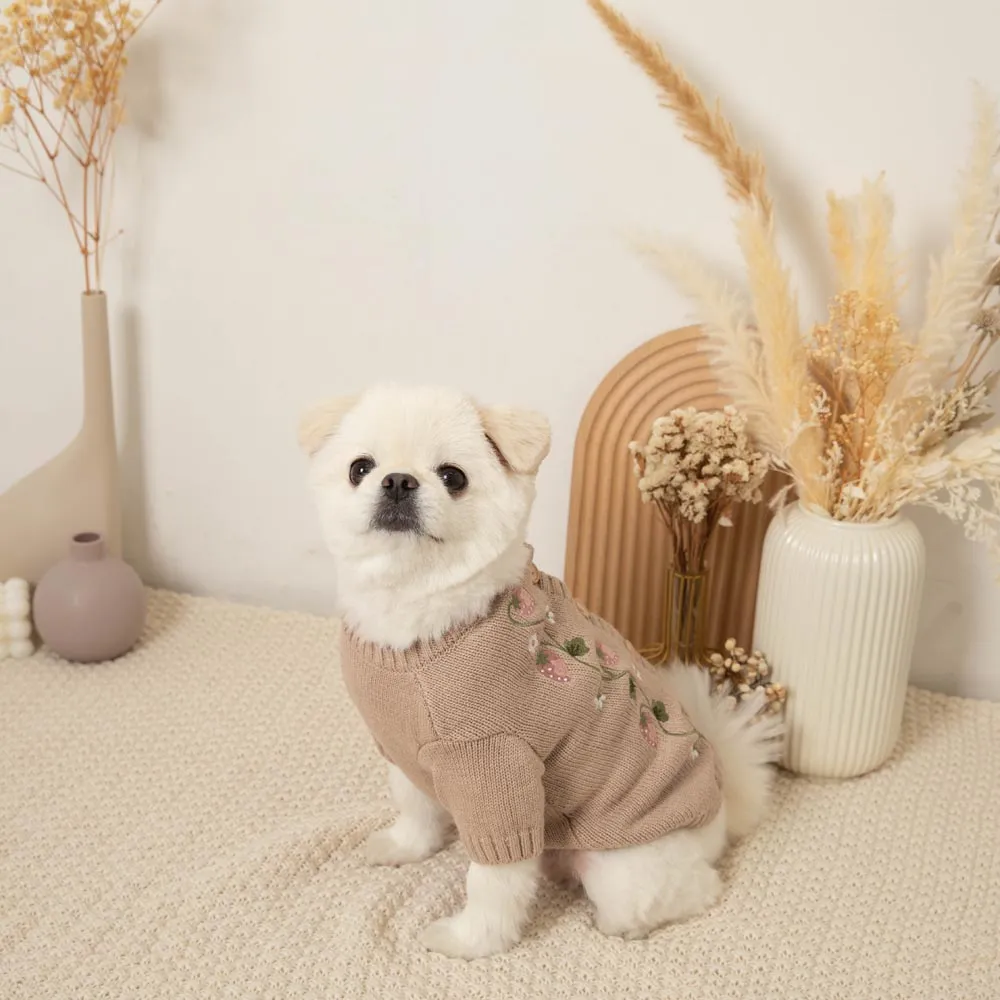 embroidered knit cardigan