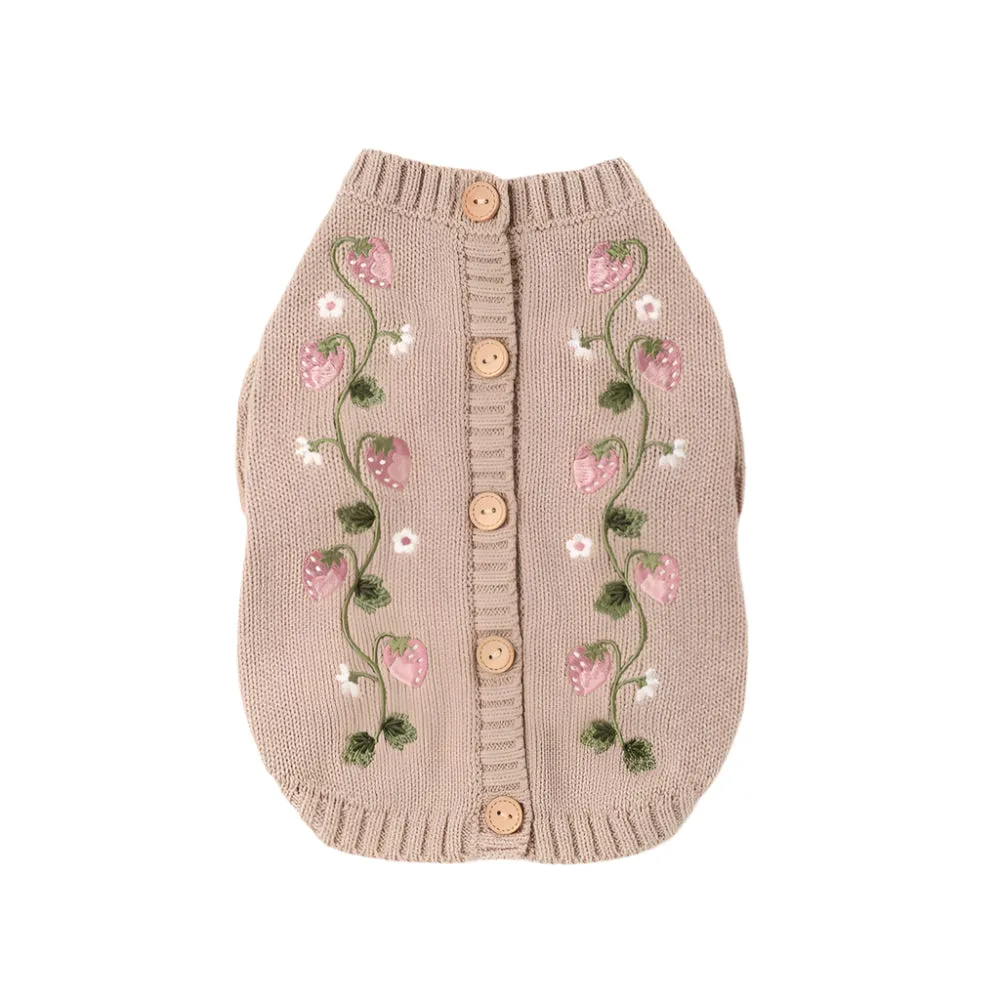 embroidered knit cardigan