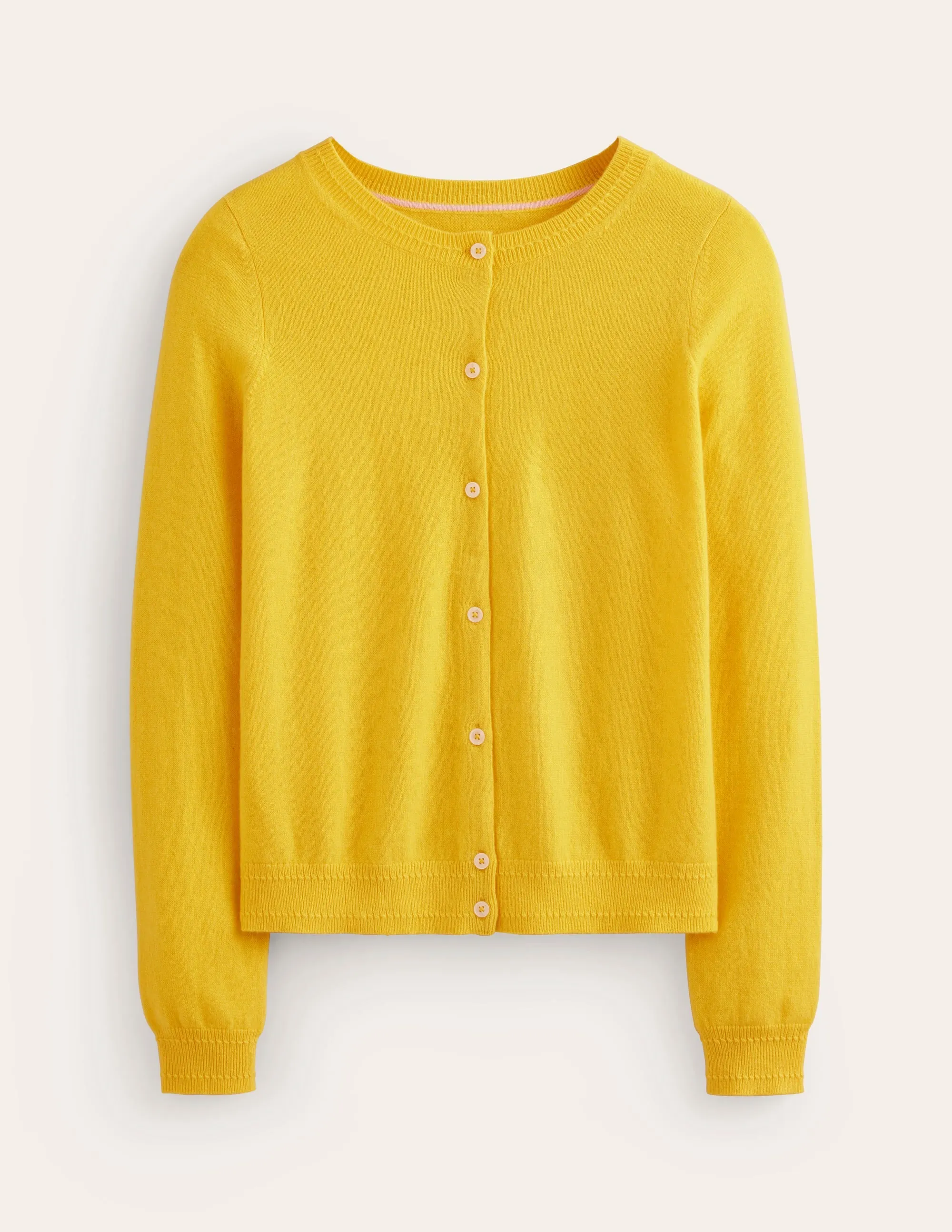 Eva Cashmere Crew Cardigan-Passion Fruit