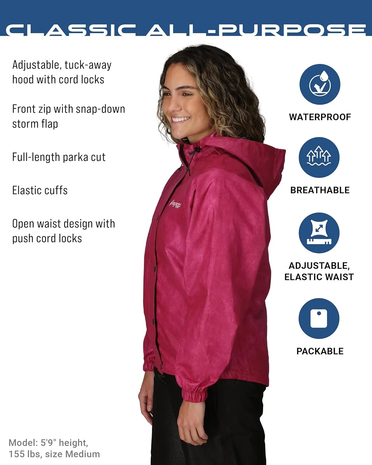 FROGG TOGGS Women's Classic All-Purpose 2-Layer Waterproof Breathable Rain Suit