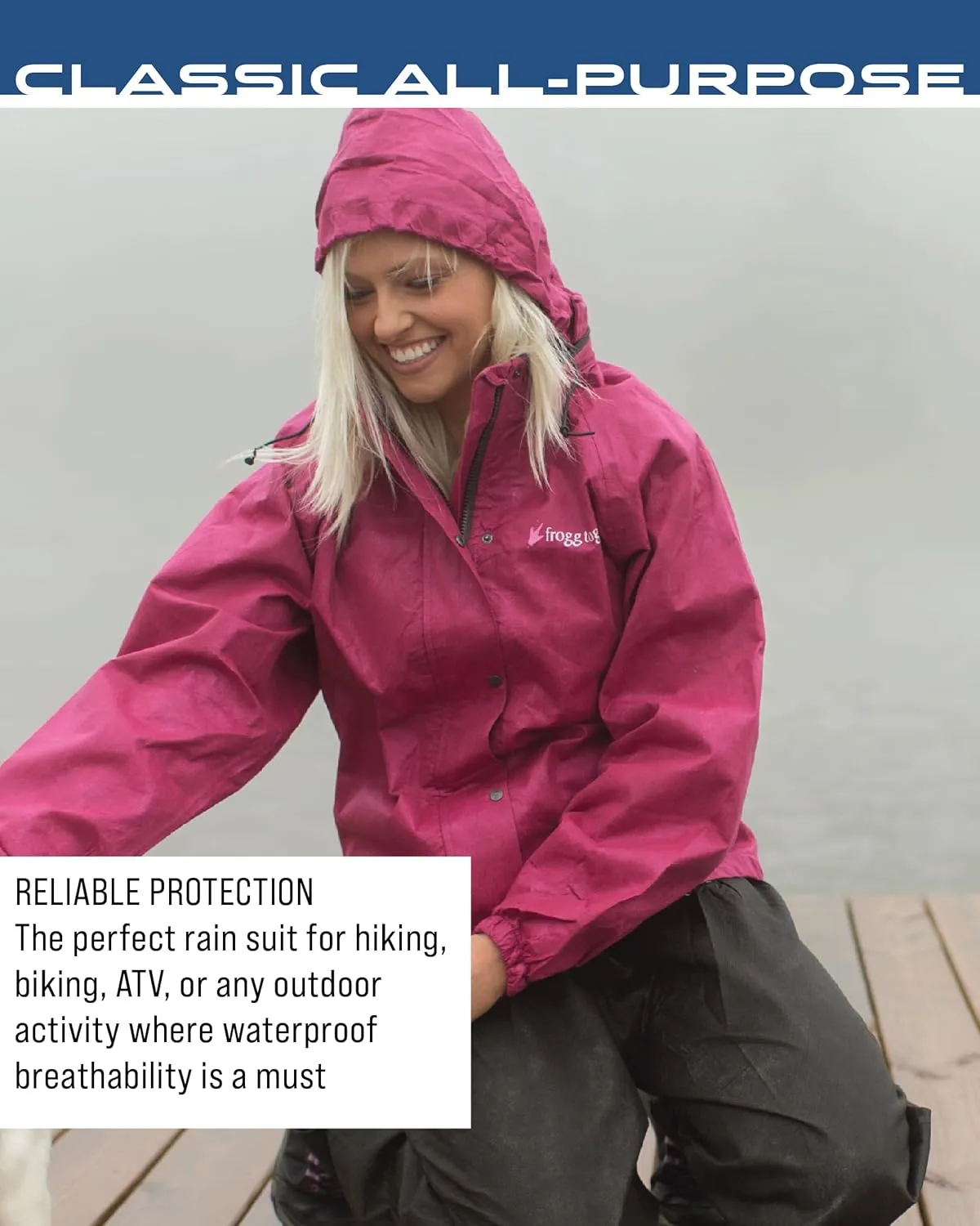 FROGG TOGGS Women's Classic All-Purpose 2-Layer Waterproof Breathable Rain Suit