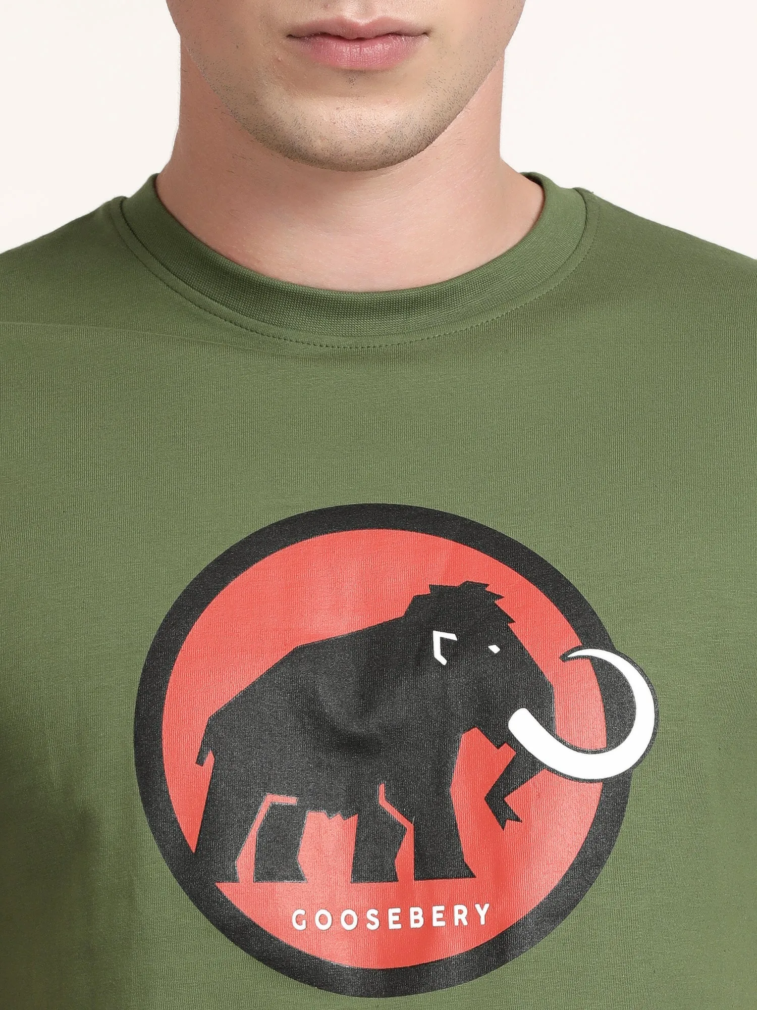 Green Casual Men's T-Shirts (SPINA1004)