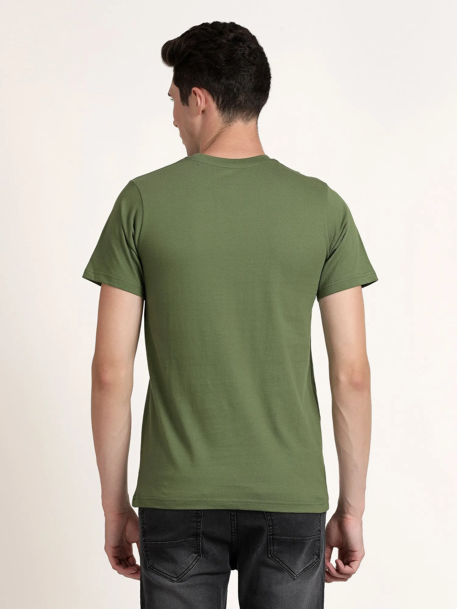 Green Casual Men's T-Shirts (SPINA1004)