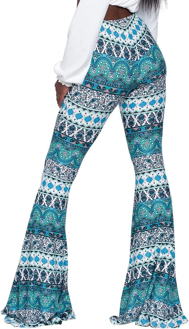 Herose Tall Ladies Soft Flared Leggings Pants Floor Length S-2XL