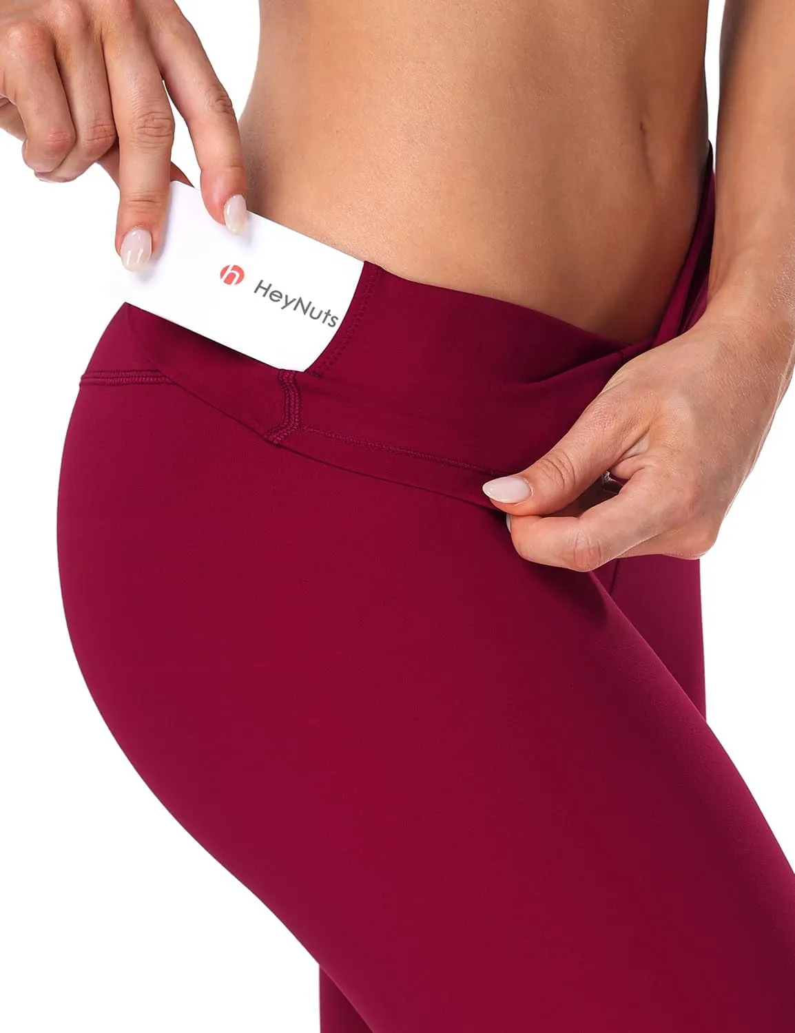HeyNuts Essential Leggings, High Waisted Compression Workout Soft Pants Athletic Yoga Pants 28"