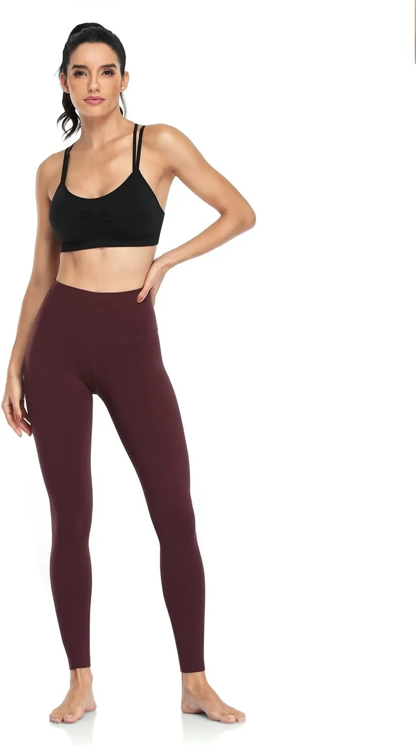 HeyNuts Essential Leggings, High Waisted Compression Workout Soft Pants Athletic Yoga Pants 28"