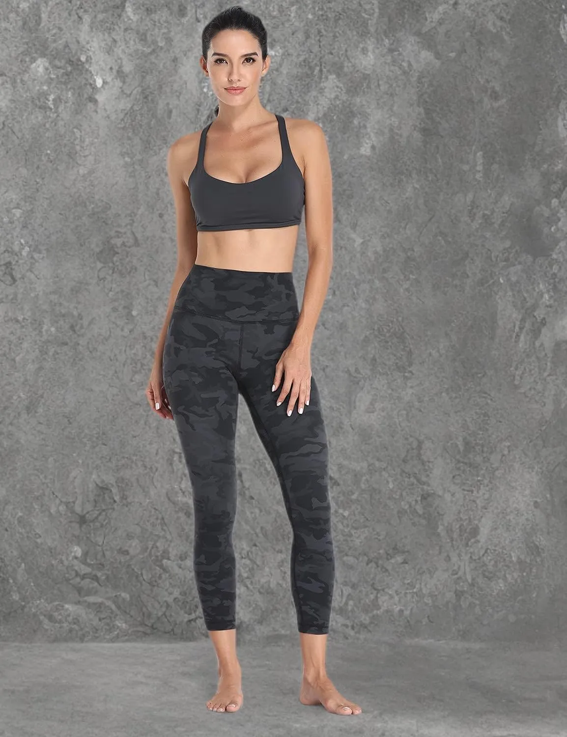 HeyNuts Essential/Pure&Plain 7/8 Leggings, High Waisted Compression Soft Pants Workout Athletic Yoga Pants 25"