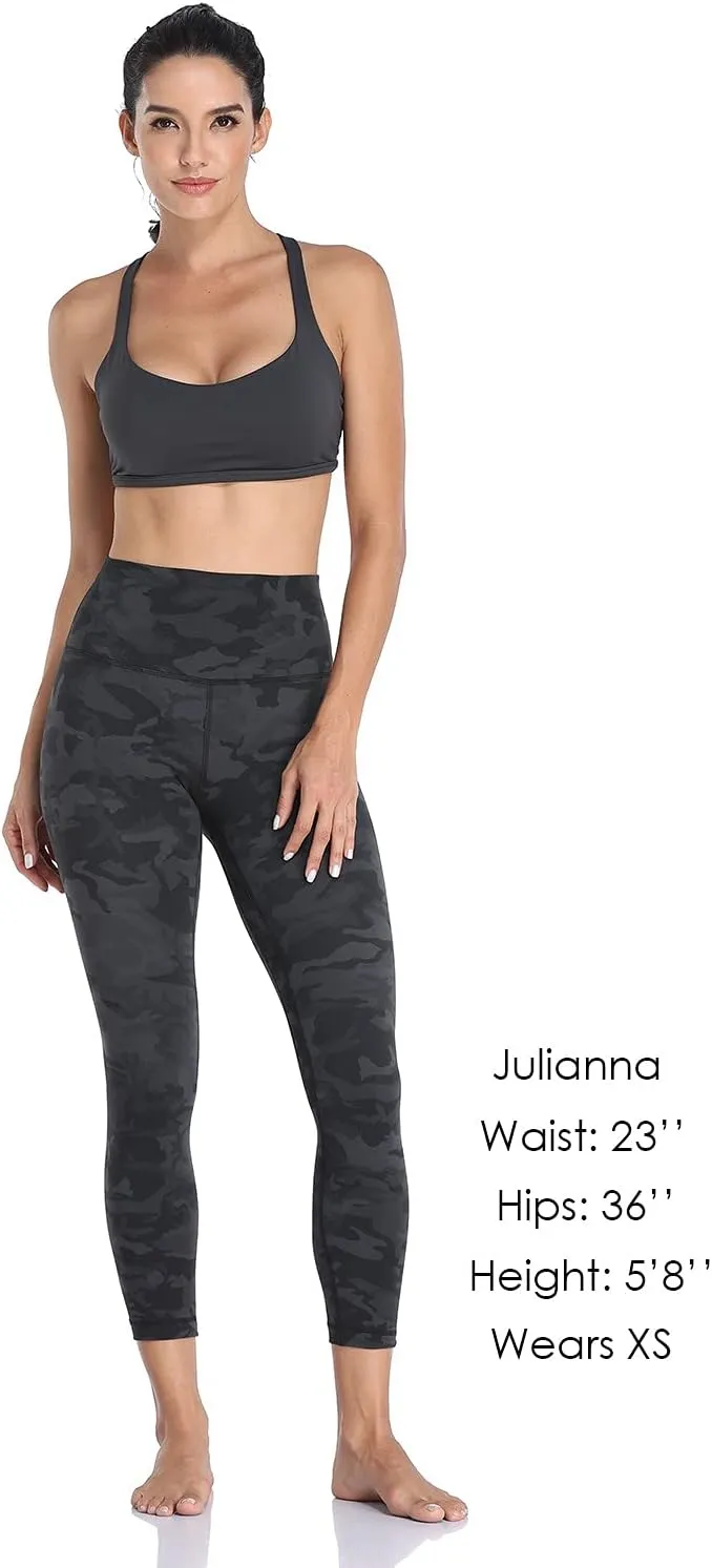 HeyNuts Essential/Pure&Plain 7/8 Leggings, High Waisted Compression Soft Pants Workout Athletic Yoga Pants 25"