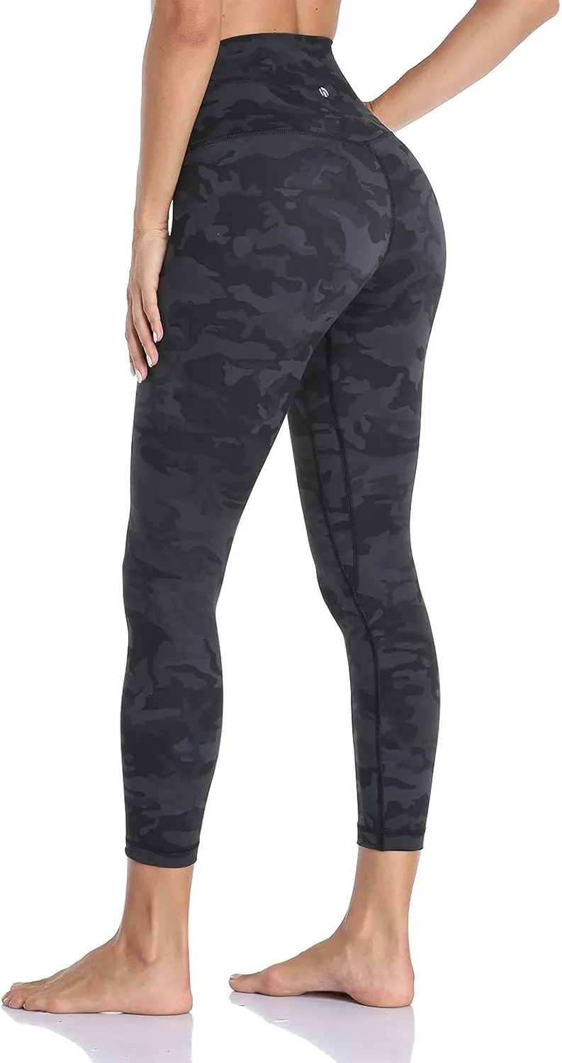 HeyNuts Essential/Pure&Plain 7/8 Leggings, High Waisted Compression Soft Pants Workout Athletic Yoga Pants 25"