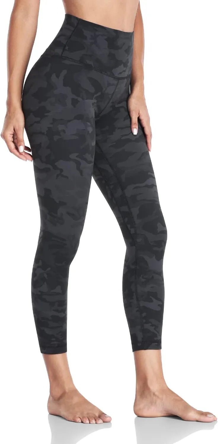 HeyNuts Essential/Pure&Plain 7/8 Leggings, High Waisted Compression Soft Pants Workout Athletic Yoga Pants 25"