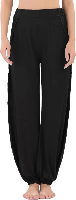 Hoerev Women's Soft Slit Leg Pants Harem Dance Yoga Pilates Pants